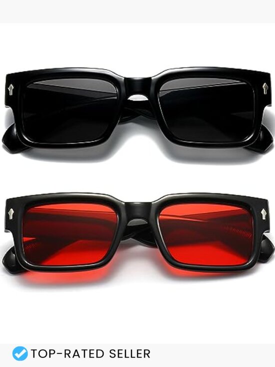 Trendy Chunky Rectangle Sunglasses UV400 Protection Unisex Square Shades main image 5
